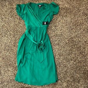 Long DKNY Jade Green Dress with Belt, Size 10